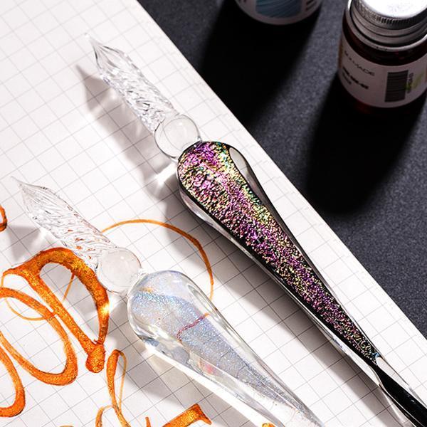 Handmade Retro Glass Dip Pen - Crystal Universe