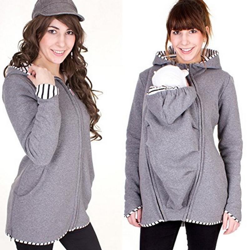 3 in 1 Kangaroo Hoodie Maternity Jacket