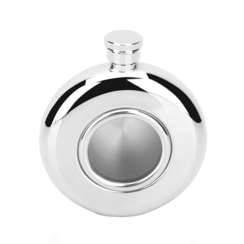 5oz Portable Stainless Steel Hip Flask with Glass Window