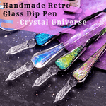 Handmade Retro Glass Dip Pen - Crystal Universe