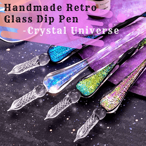 Handmade Retro Glass Dip Pen - Crystal Universe