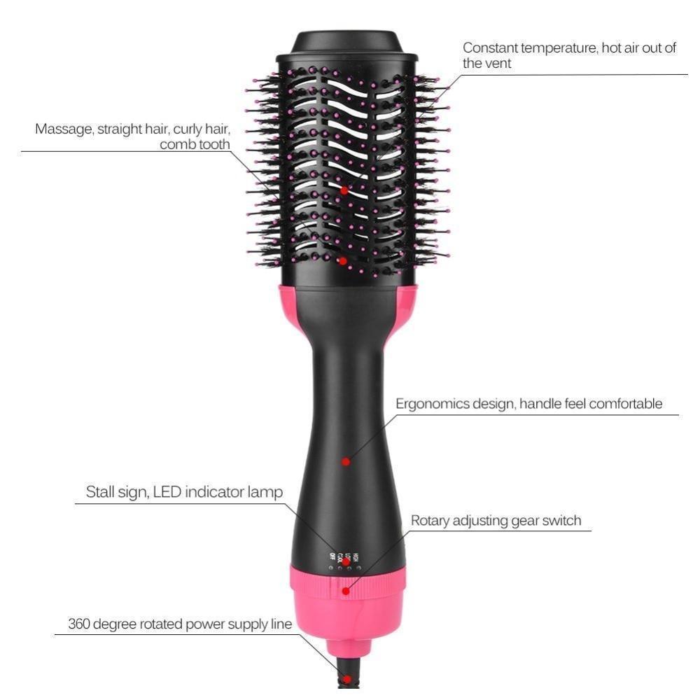 2-in-1 Hair Styler Straightening Dryer Brush