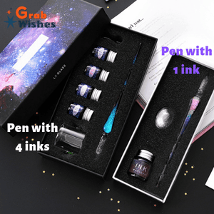 Handmade Retro Glass Dip Pen - Crystal Universe