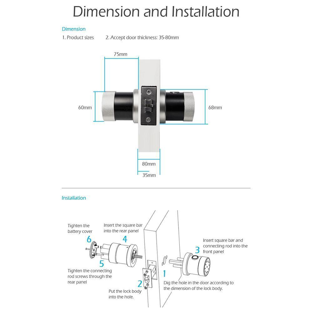 WiFi Fingerprint Password Smart Door Lock