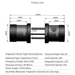 WiFi Fingerprint Password Smart Door Lock