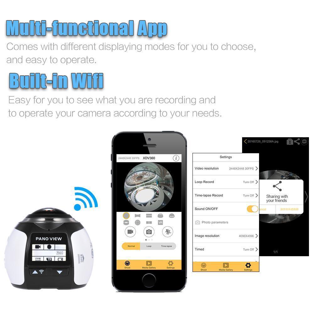 Panoramic 360 Action Video Camera