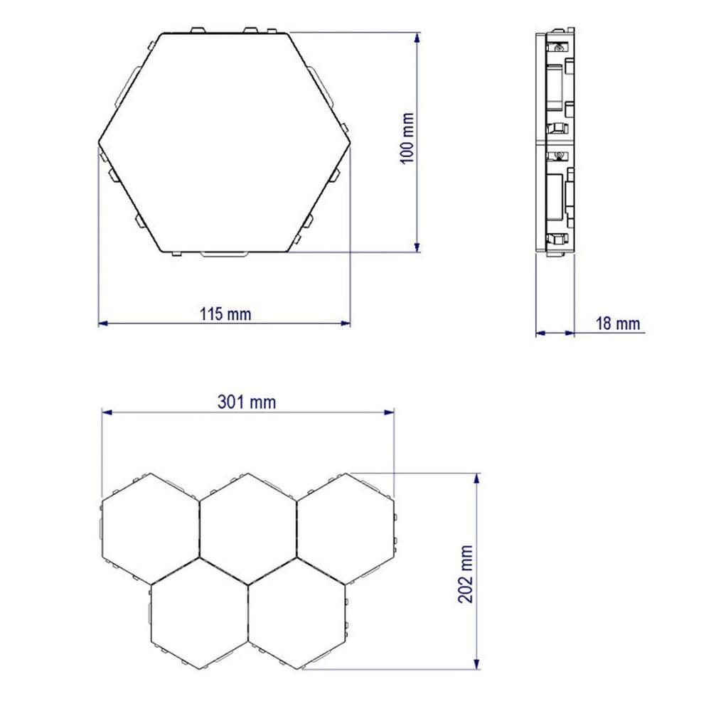 Hexagonal Modular Touch Lamp