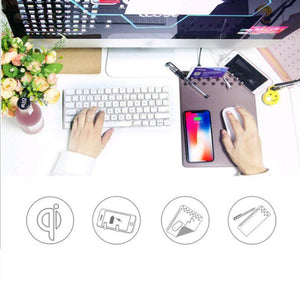 Wireless Charging Mouse Pad and Gadget Organizer