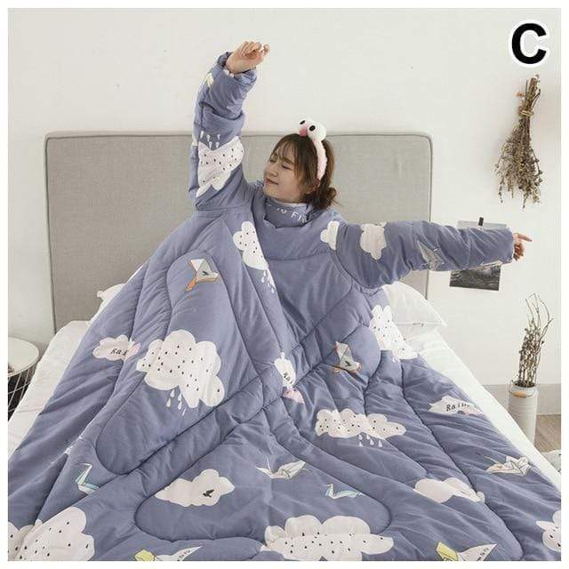 Wearable Weighted Blanket with Sleeves Thick Warm Comforter